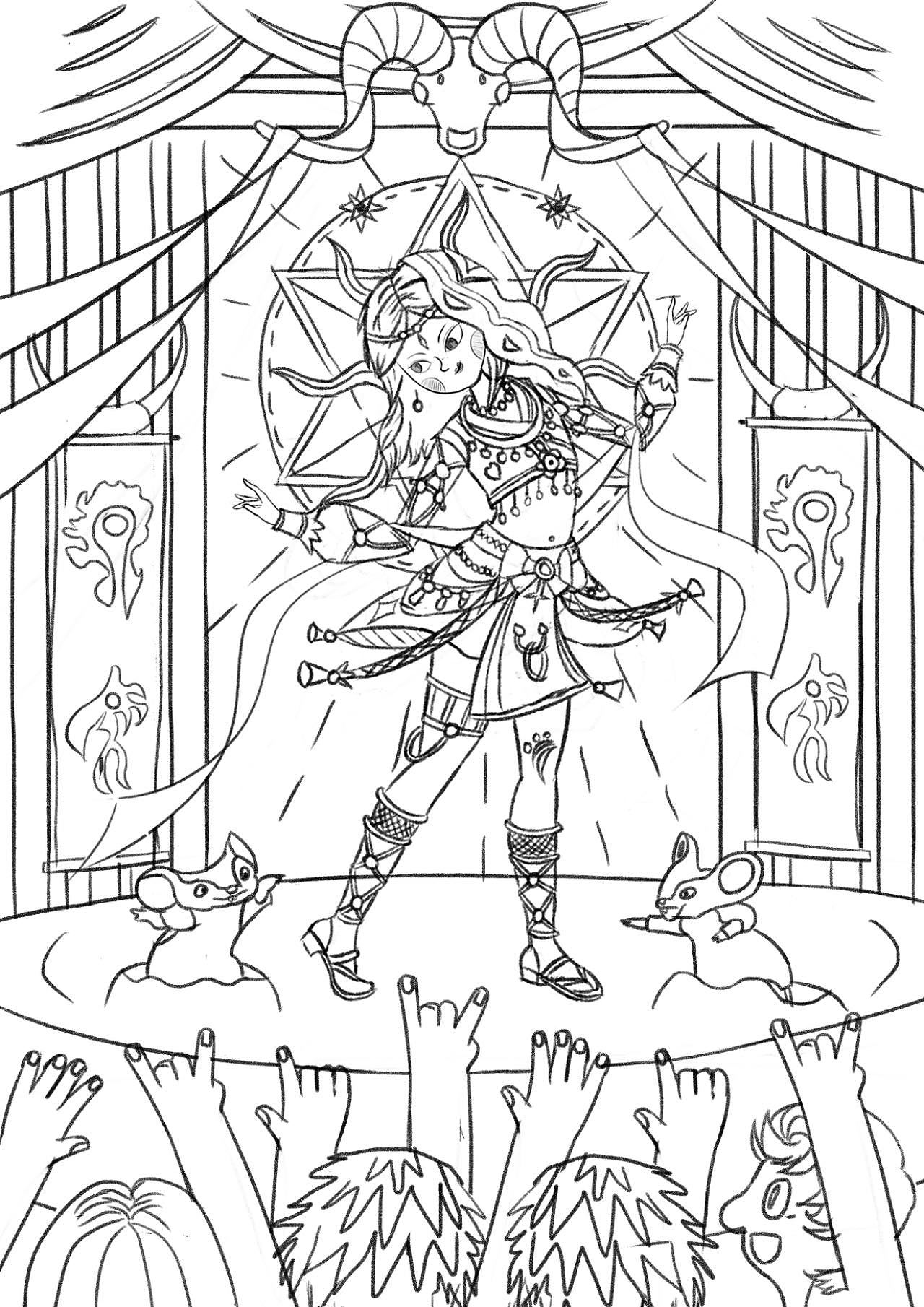 插画《部落舞娘》（图ZMzQ5NzUwODgw） - 绘本 - 站酷设计师懒散的朱哥哥原创素材 - 站酷ZCOOL