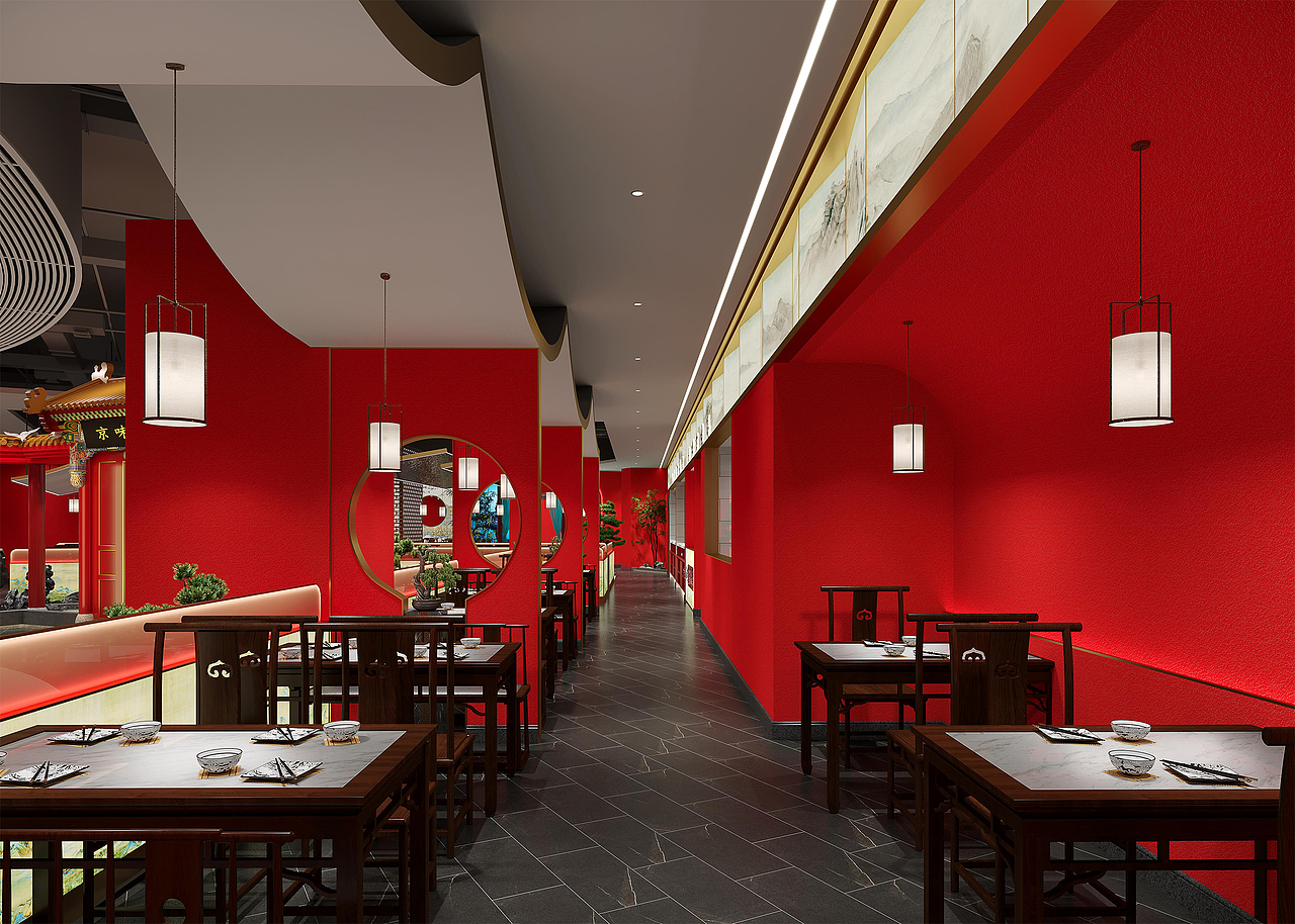 京味张北京烤鸭东莞大朗里悦里店餐饮品牌空间全案设计(图ZMzIxMTMwMzY4) - 酒店餐饮设计 - 站酷设计师品深设计原创素材 - 站酷ZCOOL
