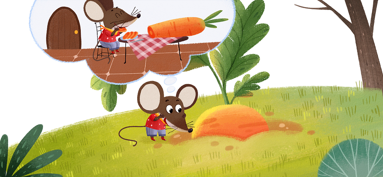 A Big Carrot（圖ZMzM1NzQzMzM2） - 繪本 - 站酷設(shè)計(jì)師爬行的胖鳥兒原創(chuàng)素材 - 站酷ZCOOL