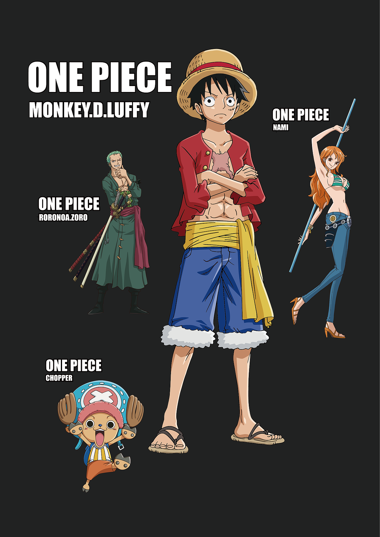 航海王（海贼王） _ 旅行箱 （四人组合系列）（图ZMzExMjk2Mjgw） - 生活用品 - 站酷设计师Elegantie_Design原创素材 - 站酷ZCOOL