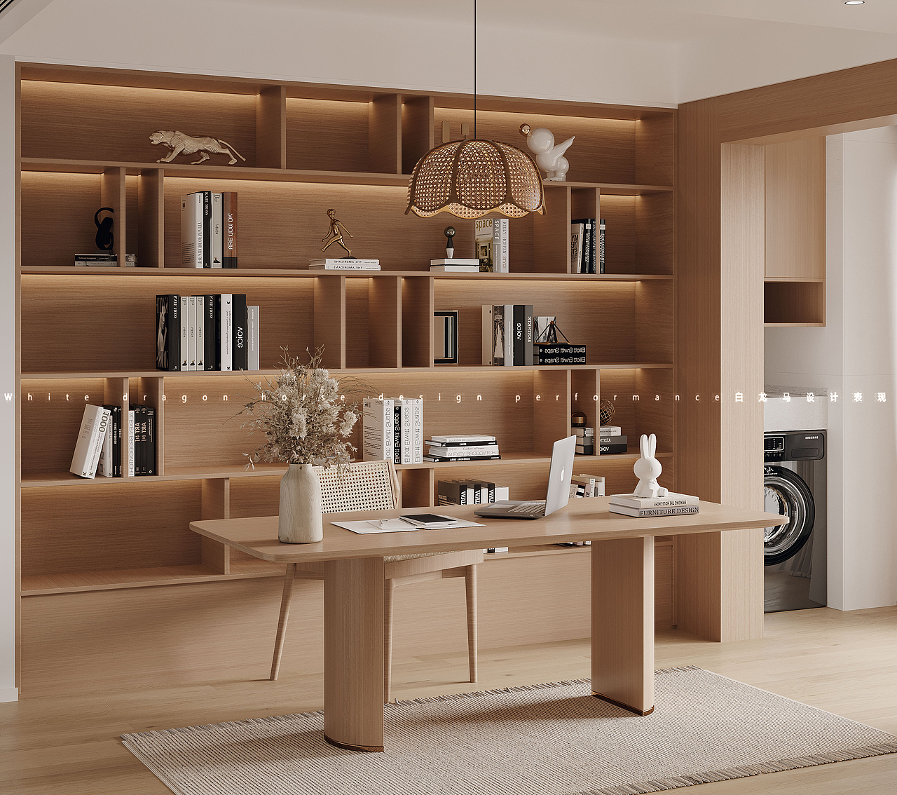 现代客餐厅—白龙马效果图