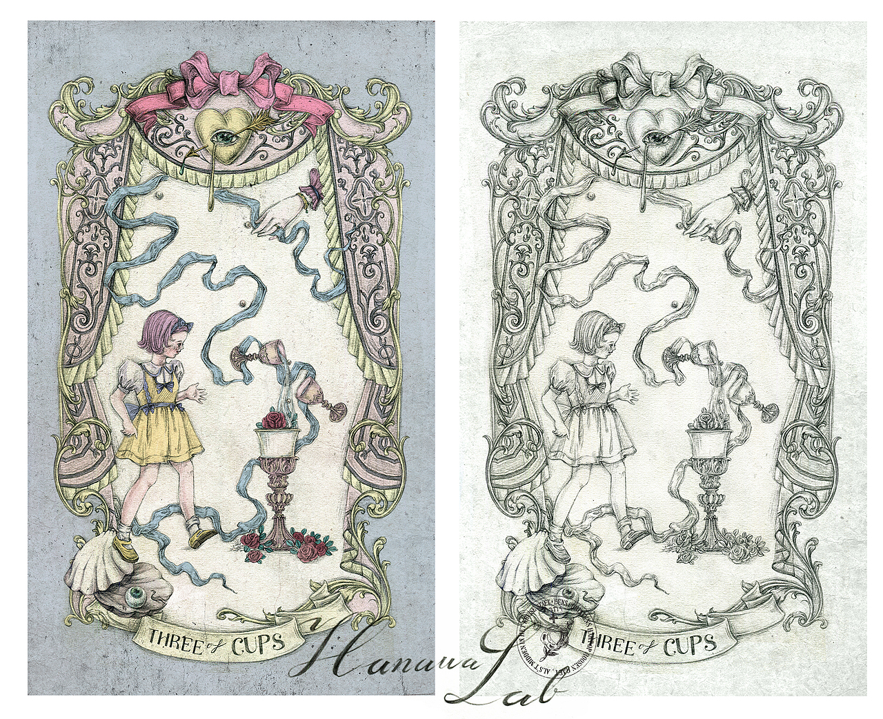 【珍宝塔罗】原创塔罗牌设计——圣杯系列（图ZMzEzNzYxMDg4） - 商业插画 - 站酷设计师hanawa花轮原创素材 - 站酷ZCOOL