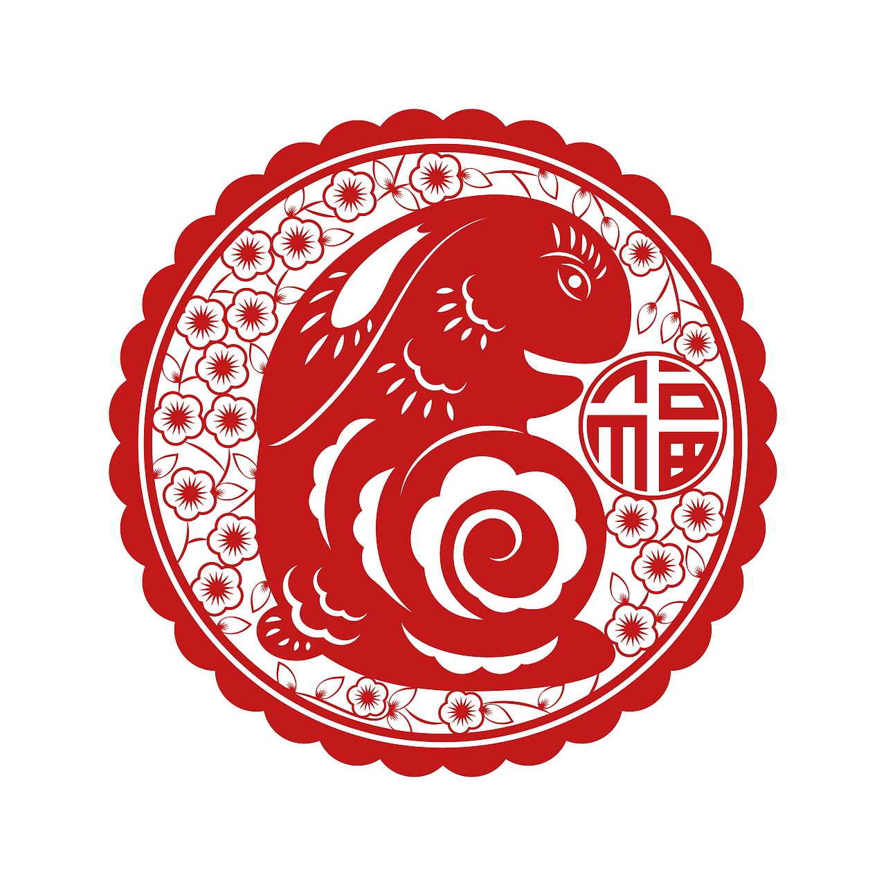 兔年兔子窗花（圖ZMzE4NDY1OTE2） - 商業(yè)插畫 - 站酷設(shè)計(jì)師三斗海水原創(chuàng)素材 - 站酷ZCOOL