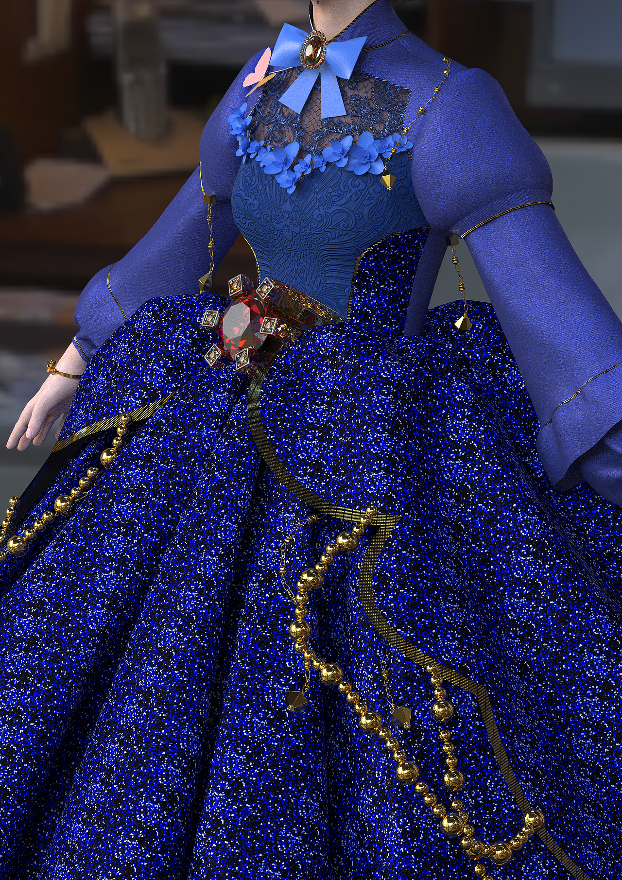 [CLO3D × MD]蓝色妖姬