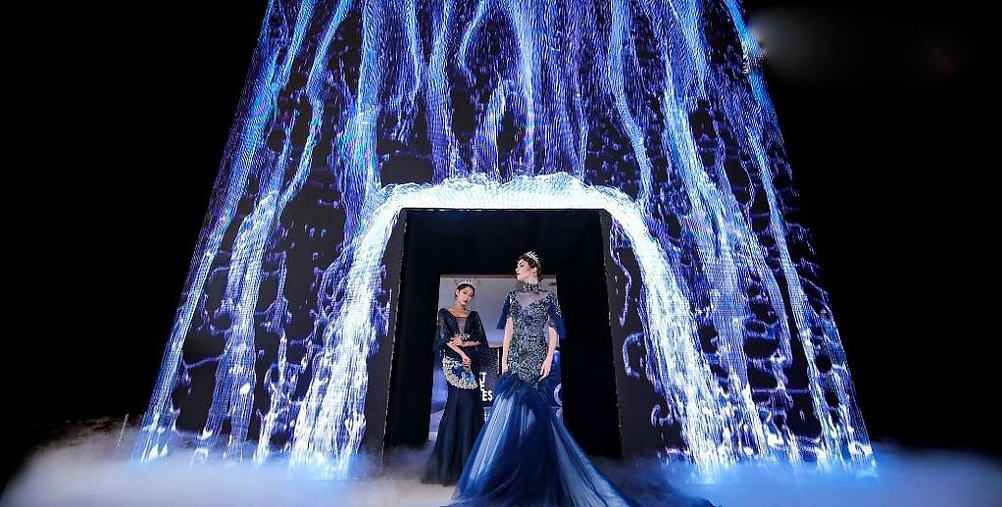 全息通道迎宾 全息瀑布门头 全息投影