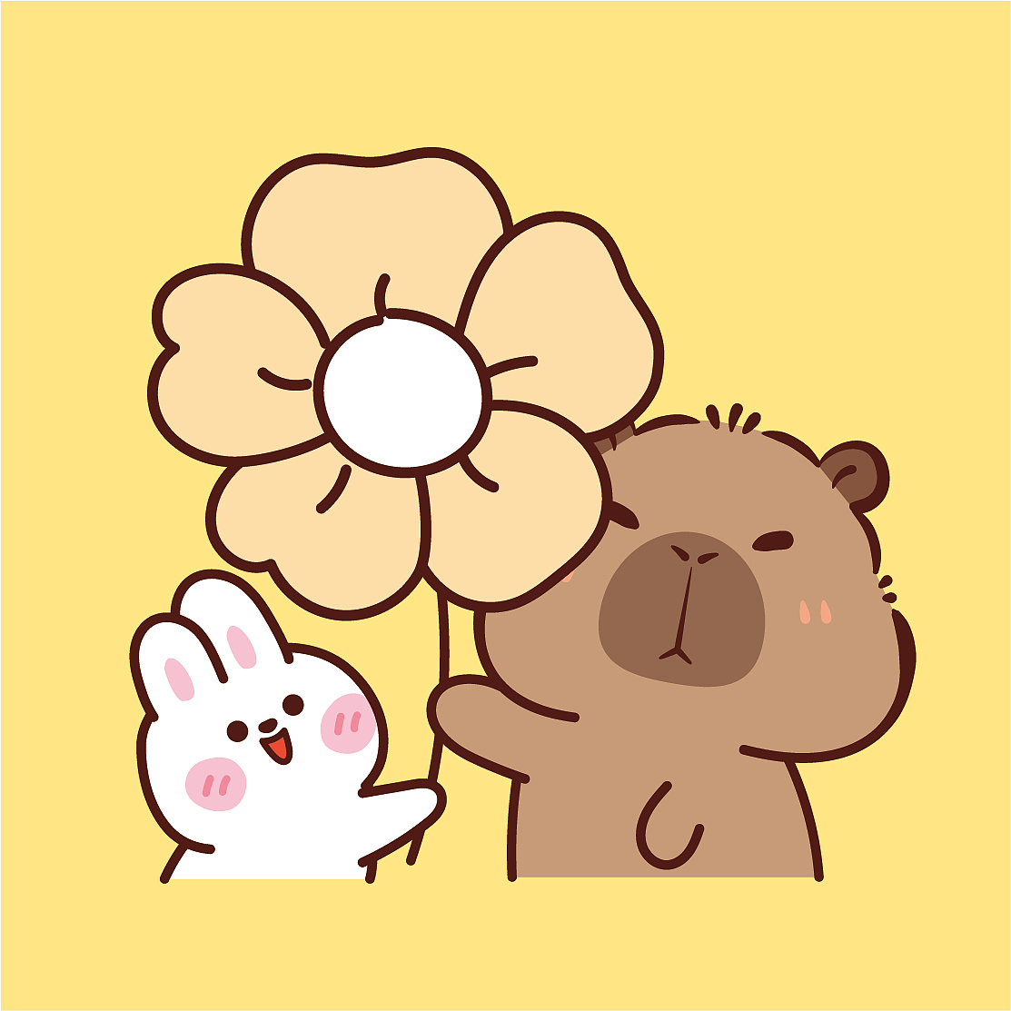 卡皮巴拉插画图片节日快乐母亲节快乐送你一朵小红花（图ZMzY5MTU5NDEy） - 商业插画 - 站酷设计师阿茹生肖IP原创素材 - 站酷ZCOOL