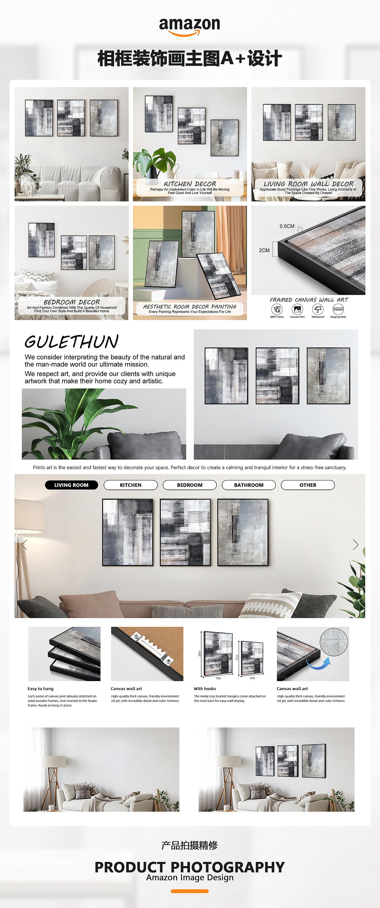 亚马逊设计案例分享-装饰画相框