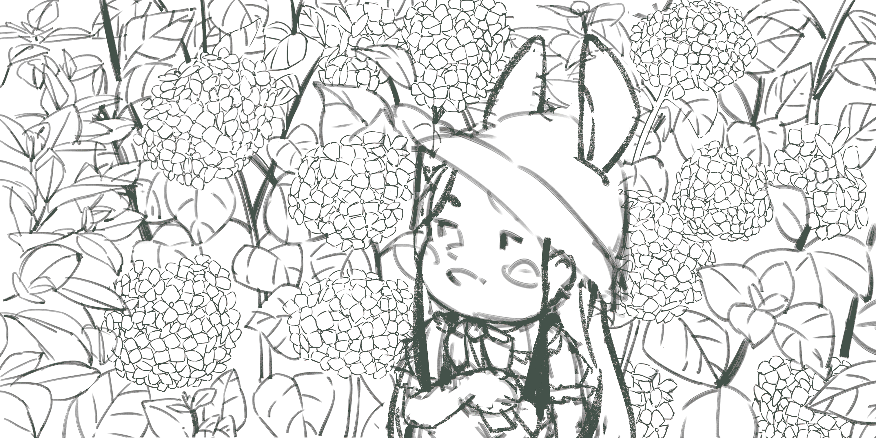 绘画过程(春暖花开插画系列)