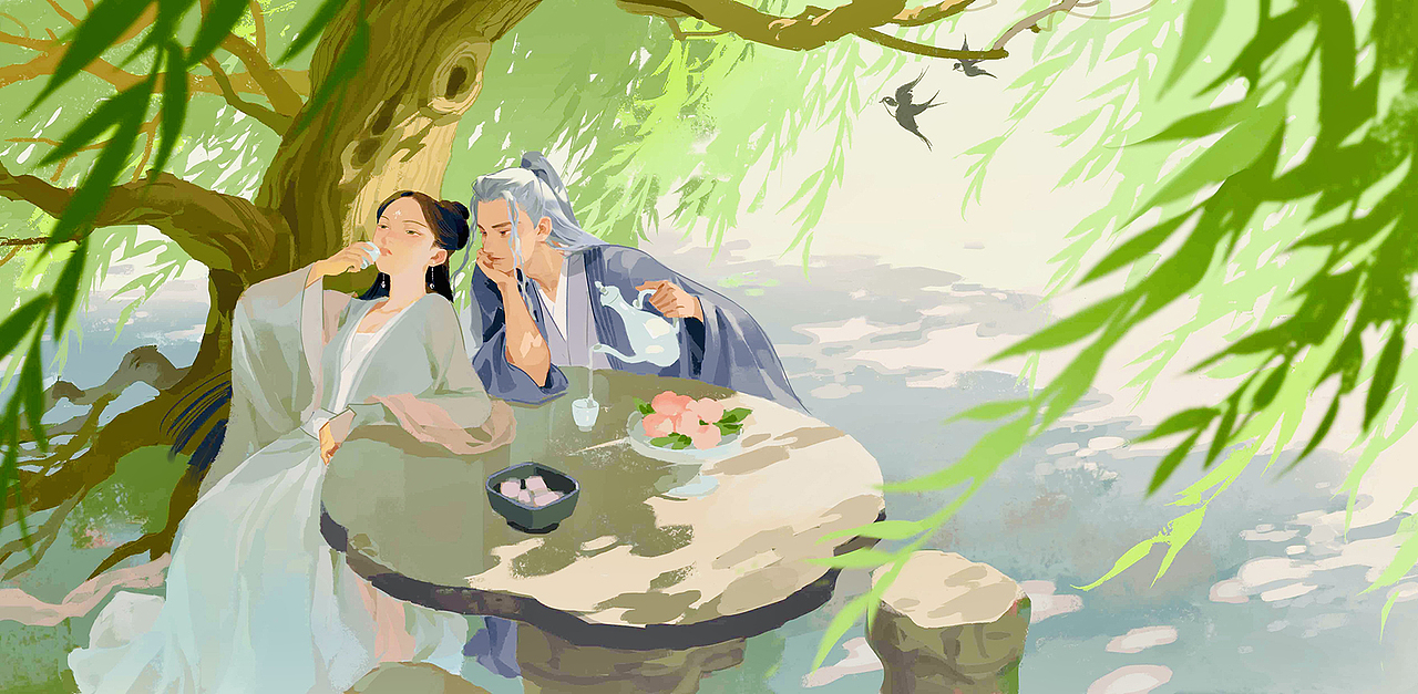 春盛染青眉（图ZMzMxNjEwODMy） - 概念设定 - 站酷设计师洛洛洲原创素材 - 站酷ZCOOL