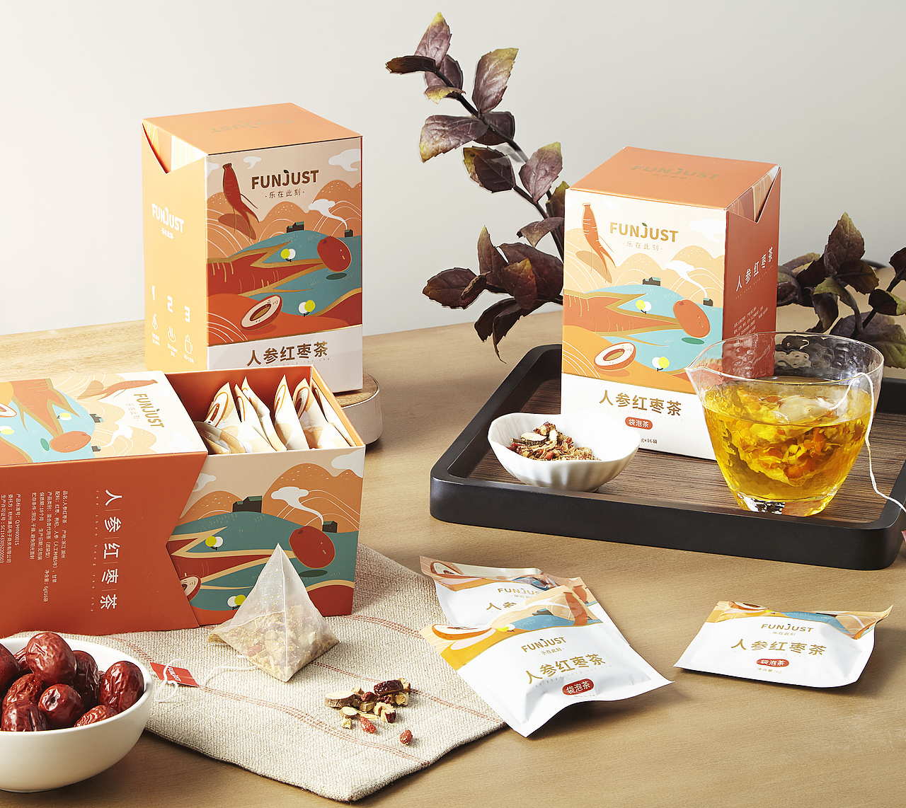 FUNJUST-人参红枣茶（图ZMzI4ODk4NzI4） - 产品摄影 - 站酷设计师孟涂原创素材 - 站酷ZCOOL