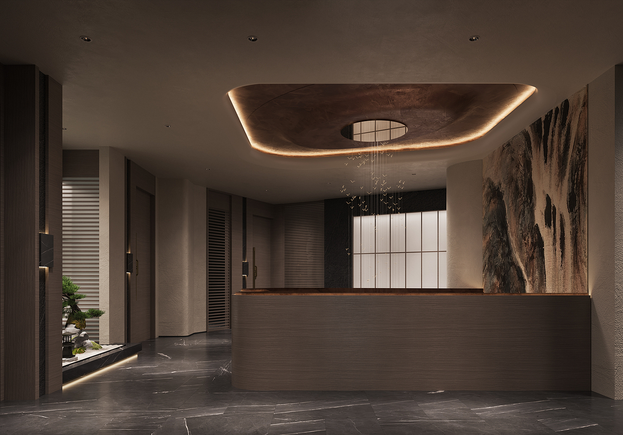酒店大廳（圖ZMzUxNDIyMDI0） - 酒店餐飲設計 - 站酷設計師燁承設計表現(xiàn)原創(chuàng)素材 - 站酷ZCOOL