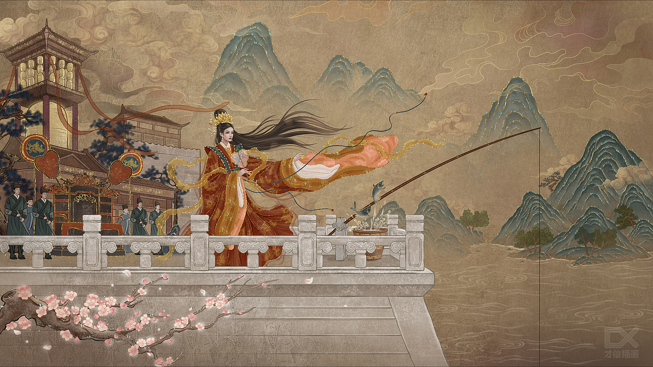 天猫《空钩悟道》渔具宣传插图（图ZMzA4NTU3NzE2） - 商业插画 - 站酷设计师才仙插画原创素材 - 站酷ZCOOL