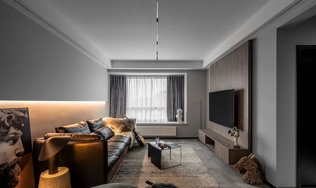 92㎡现代都市风格新房装修,客厅泛光源逼格满满!