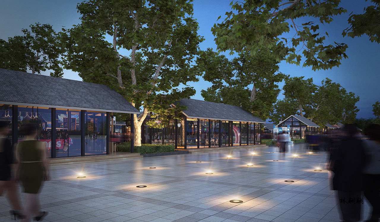 室外效果图|室外广场景观设计
