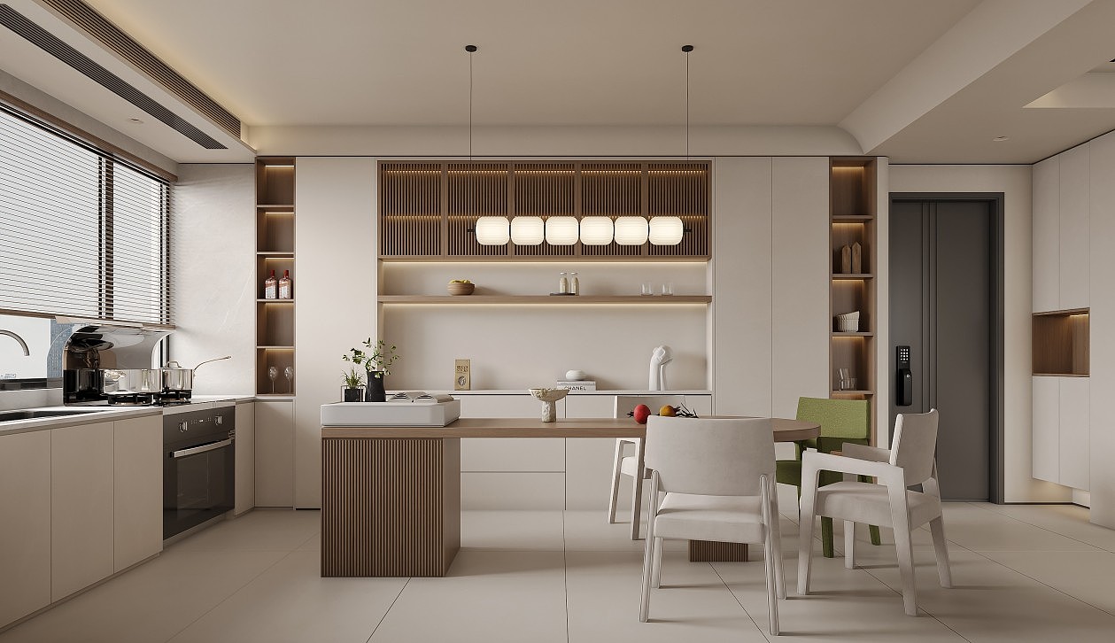 极简客餐厅效果图设计