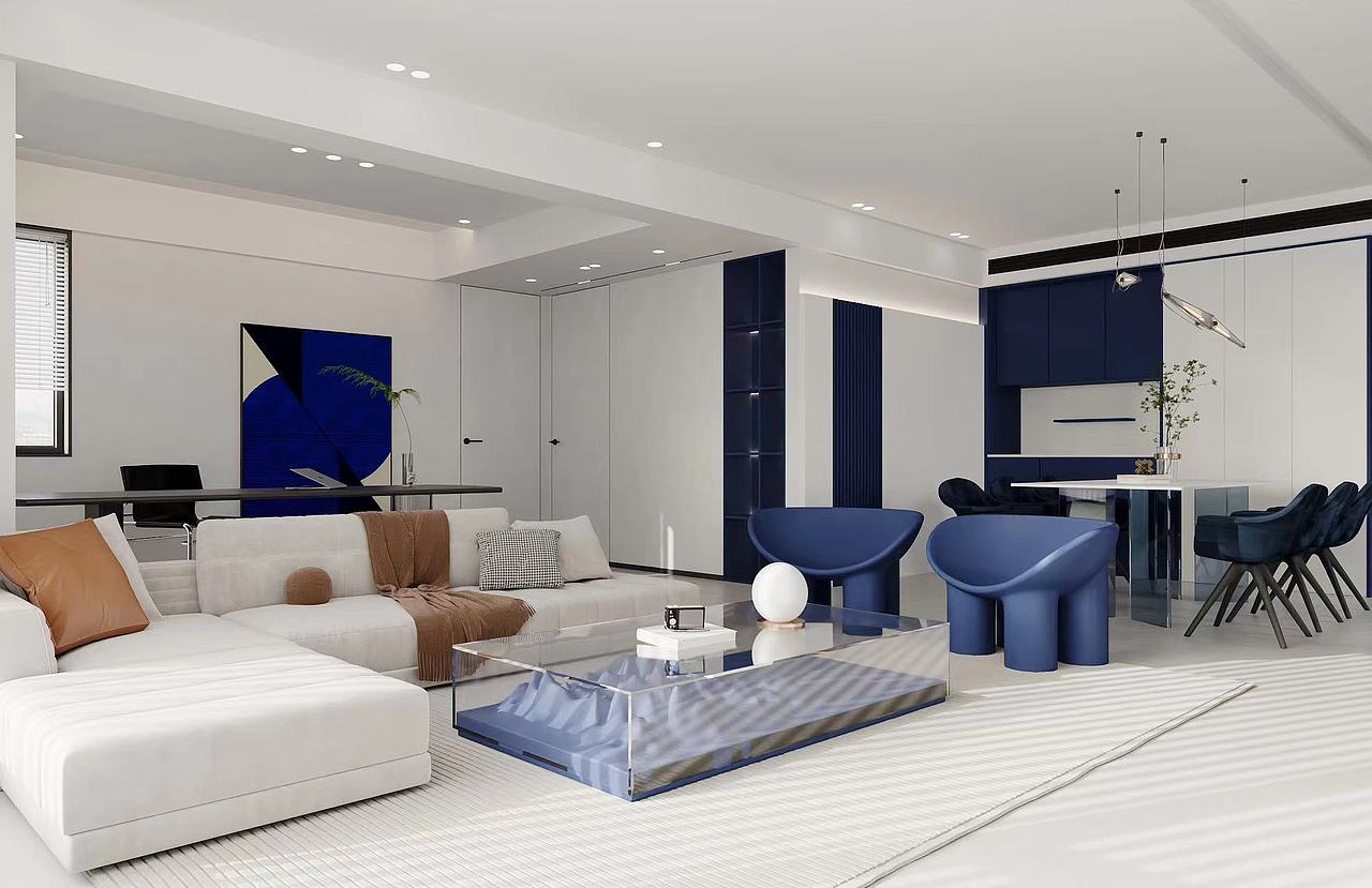 现代极简|奶油|克莱因蓝|重奢|法式奶油|侘寂（图ZMzE5MjA4NzU2） - 建筑/空间 - 站酷设计师一心只为做图人原创素材 - 站酷ZCOOL