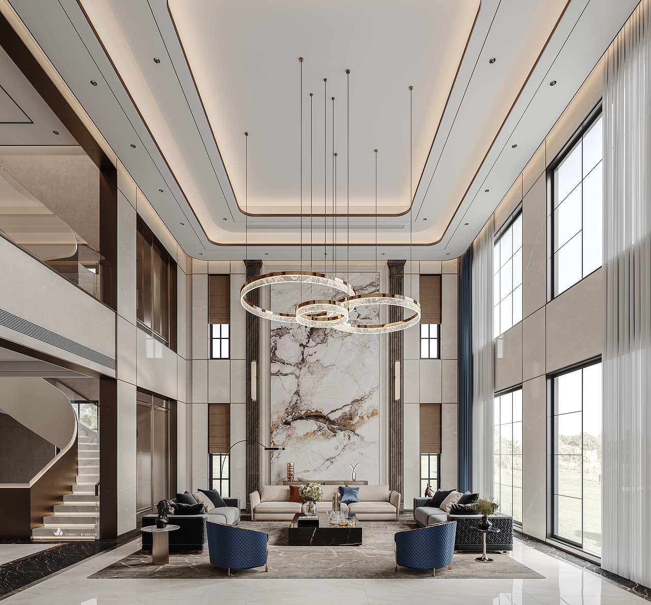 轻奢别墅案例集（图ZMzQ2MjY5ODk2） - 家装设计 - 站酷设计师金该效果图官方账原创素材 - 站酷ZCOOL