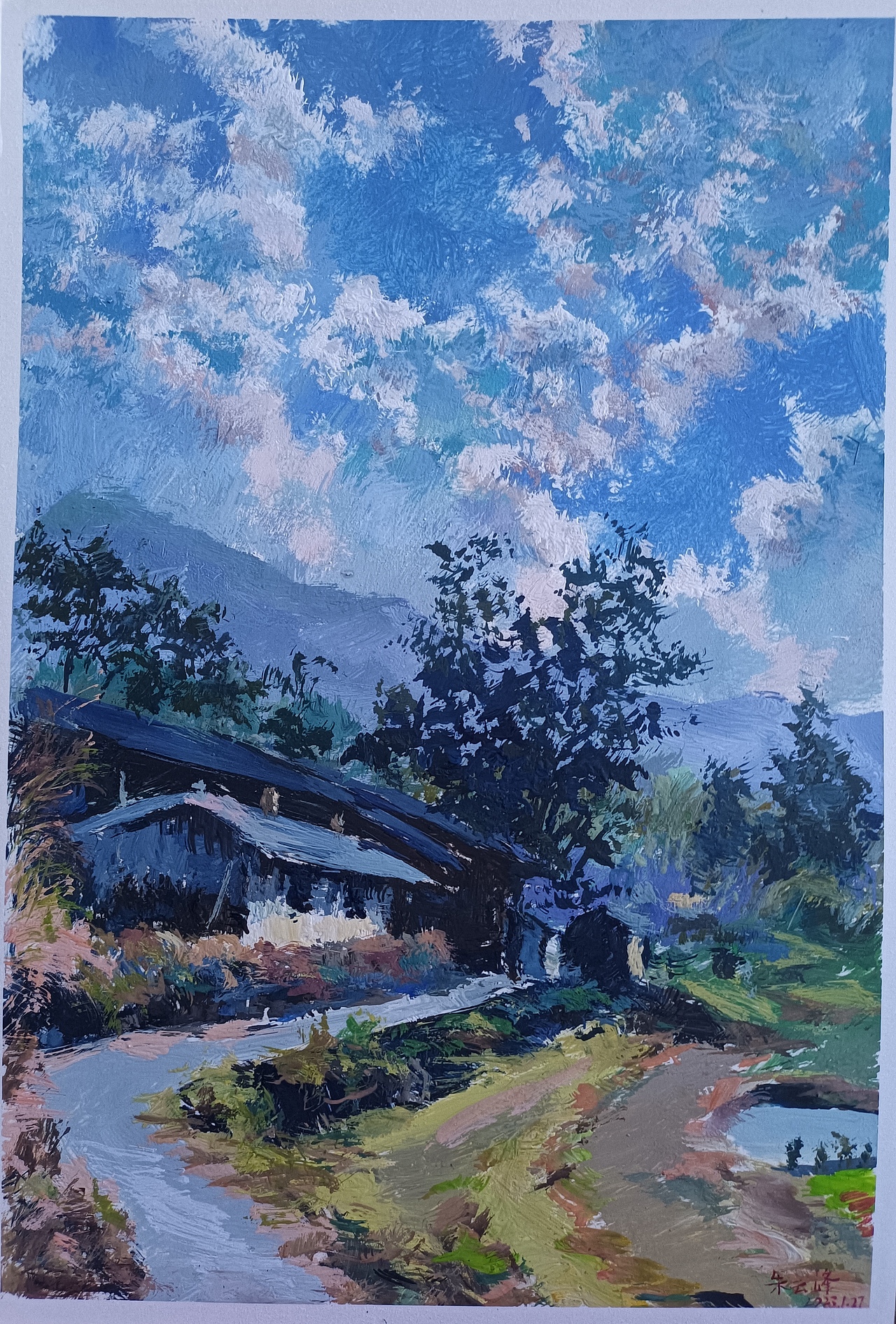 水粉风景画习作