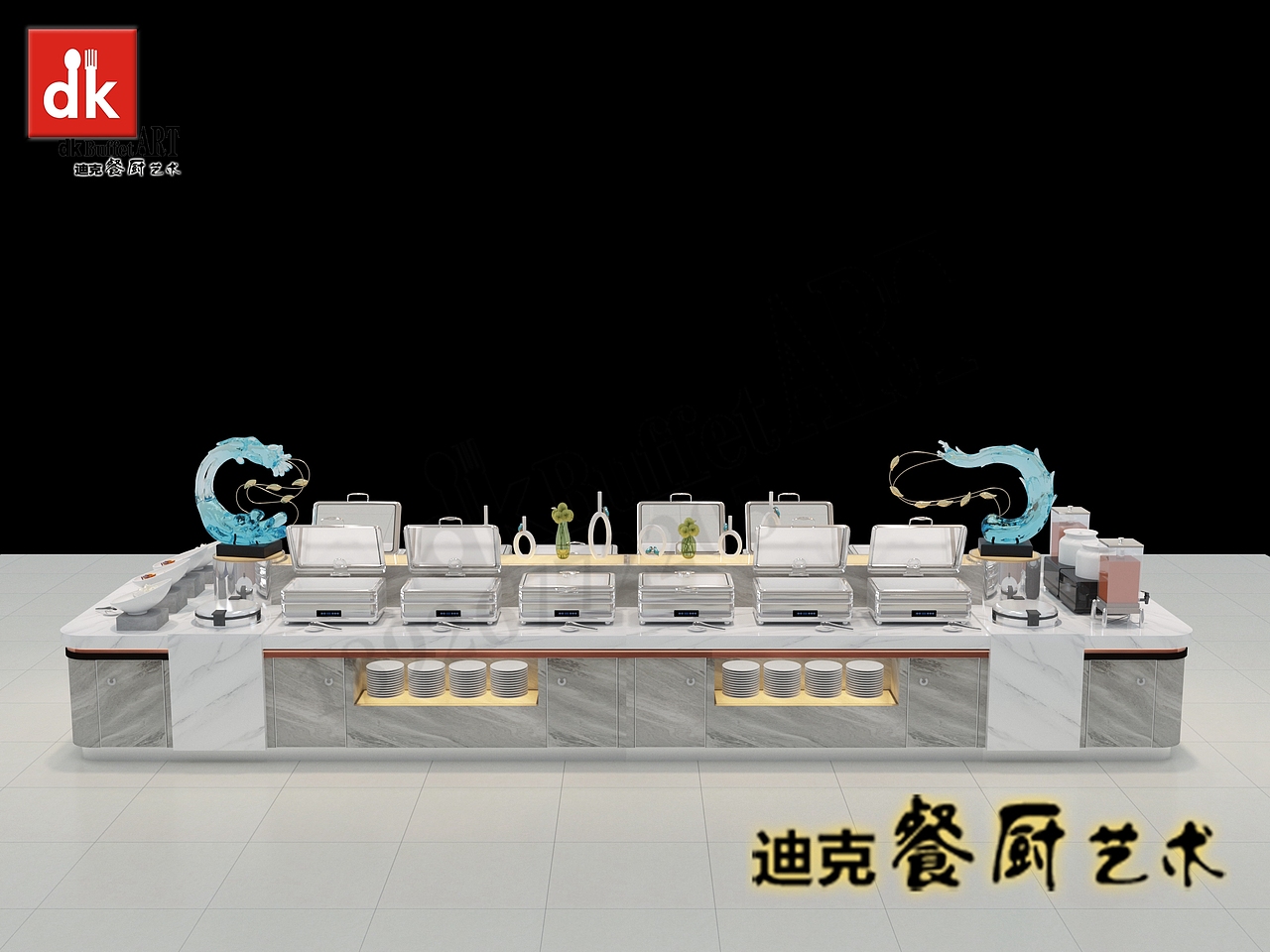 酒店自助餐厅布菲台 高档豪华大理石自助餐台效果图（图ZMzAwOTM4NzUy） - 其他工业/产品 - 站酷设计师迪克自助餐台定制原创素材 - 站酷ZCOOL