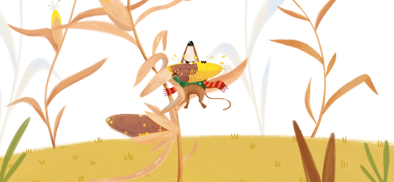 Mouse and Corn（圖ZMzIxNTQxODg4） - 繪本 - 站酷設(shè)計師爬行的胖鳥兒原創(chuàng)素材 - 站酷ZCOOL