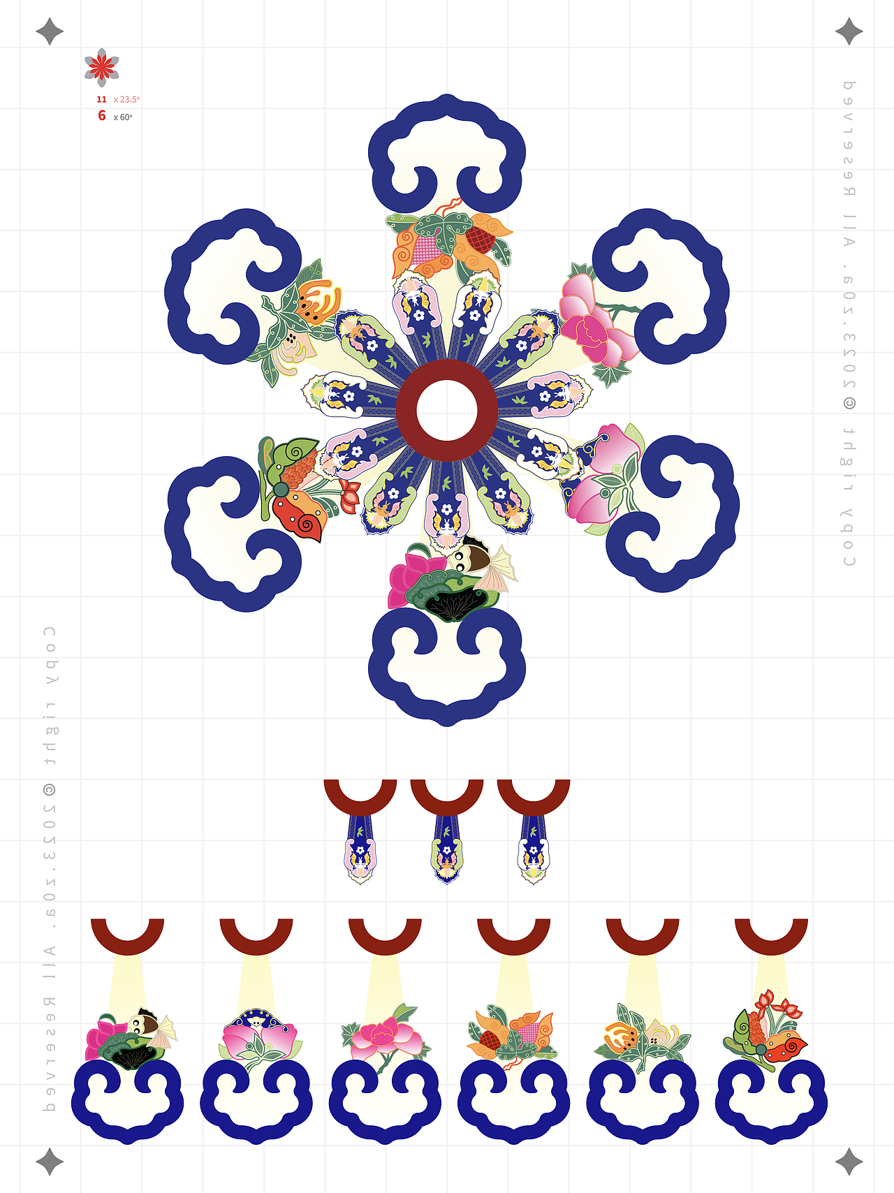 【z0a】传统服饰·云肩·结构及配色提取·学习资料（图ZMzYyODQyNjQ4） - 传统/民族服饰 - 站酷设计师z0a_原创素材 - 站酷ZCOOL