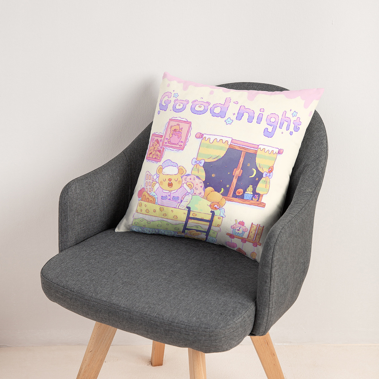 甜品系列插画之甜品小熊