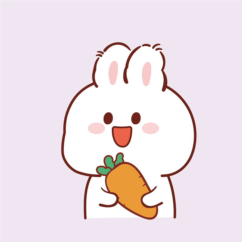 兔子卡通可爱插画设计表情包头像壁纸头像分享