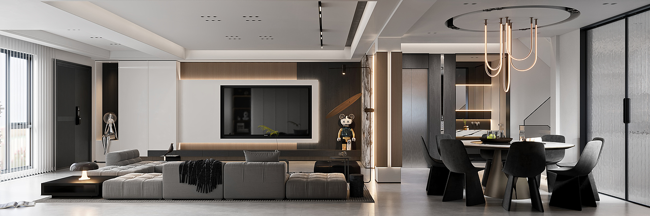 黑白灰客厅（图ZMzA4ODM0MzA0） - 家装设计 - 站酷设计师痞老蟹原创素材 - 站酷ZCOOL