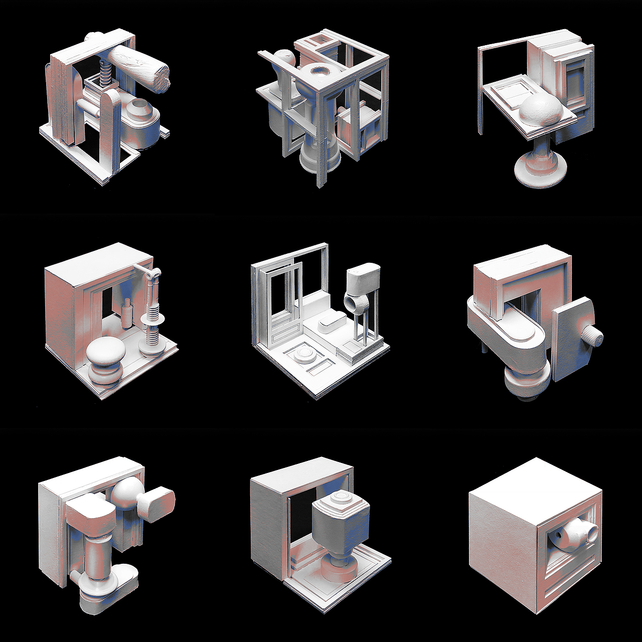【建筑作品】-物件组成的消防站