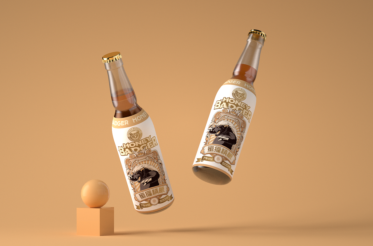 啤酒-蜜獾精酿/包装设计