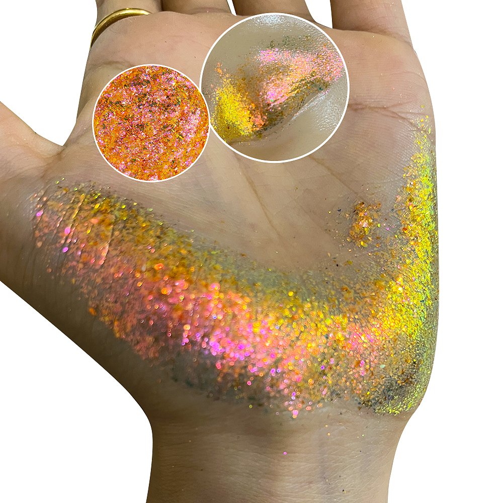 眼影美甲彩妆原料粉末拍摄(变色龙薄片)