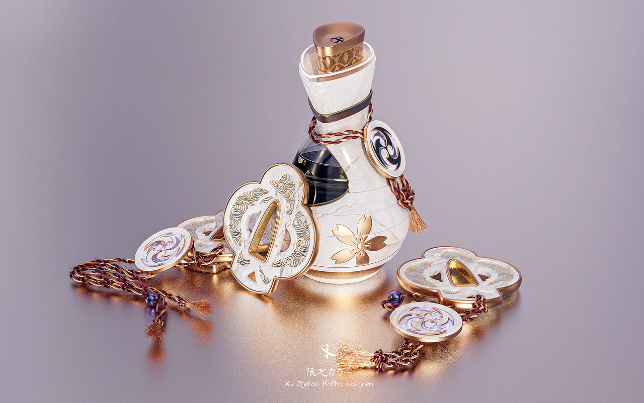 日式酒杯设计（原神-绝缘之旗印）（图ZMzA2NTgyOTA0） - 手办/模玩 - 站酷设计师xukafka原创素材 - 站酷ZCOOL