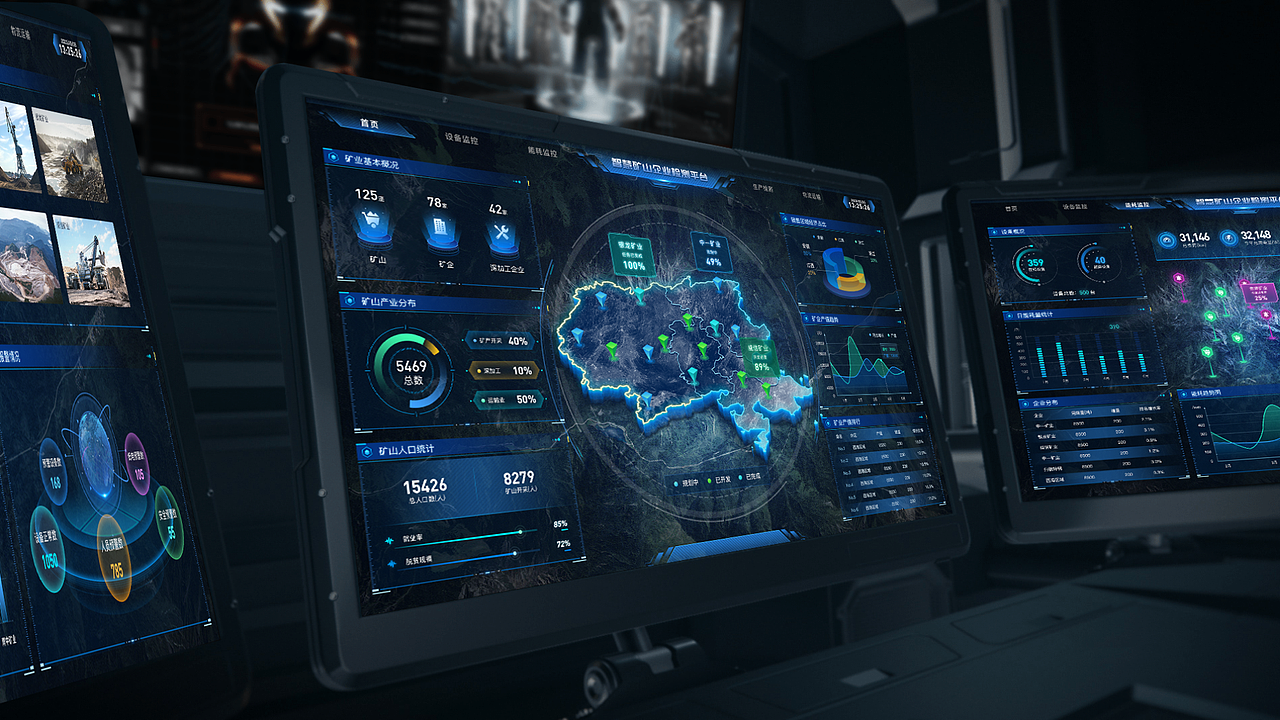 可视化大屏-智慧矿山企业检测平台（图ZMzU4MTEyNDIw） - 其他UI - 站酷设计师吃椰子的长颈鹿原创素材 - 站酷ZCOOL