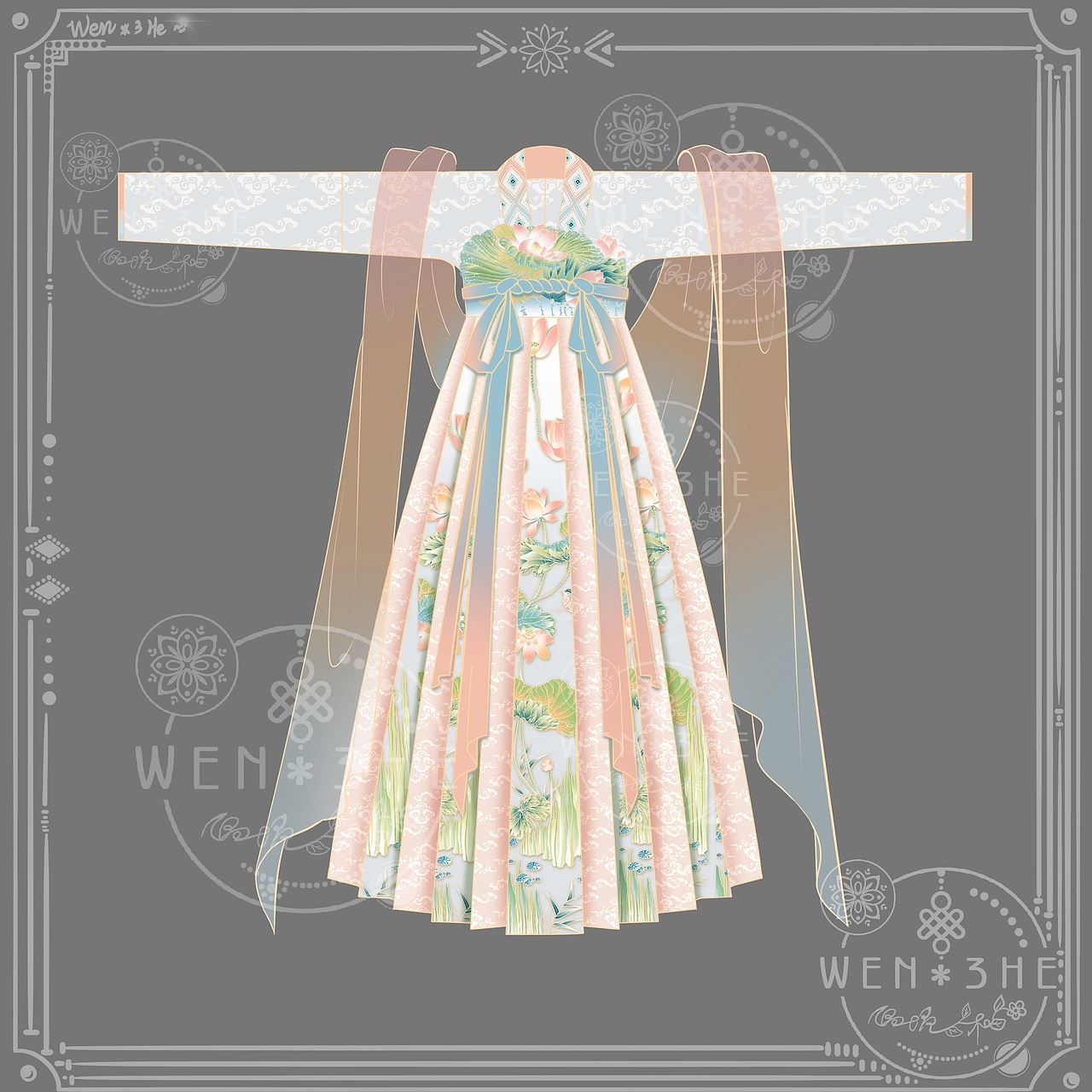 汉服设计稿│同步更新与记录-4（图ZMzQyOTE0Mjky） - 传统/民族服饰 - 站酷设计师鱼团的小猫们原创素材 - 站酷ZCOOL