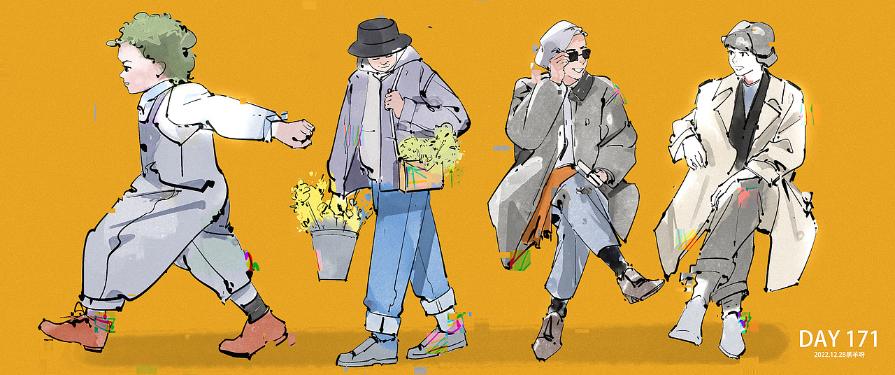 【人物隔日涂】101-172（图ZMzI2OTg5NTQw） - 创作习作 - 站酷设计师黑羊呀原创素材 - 站酷ZCOOL