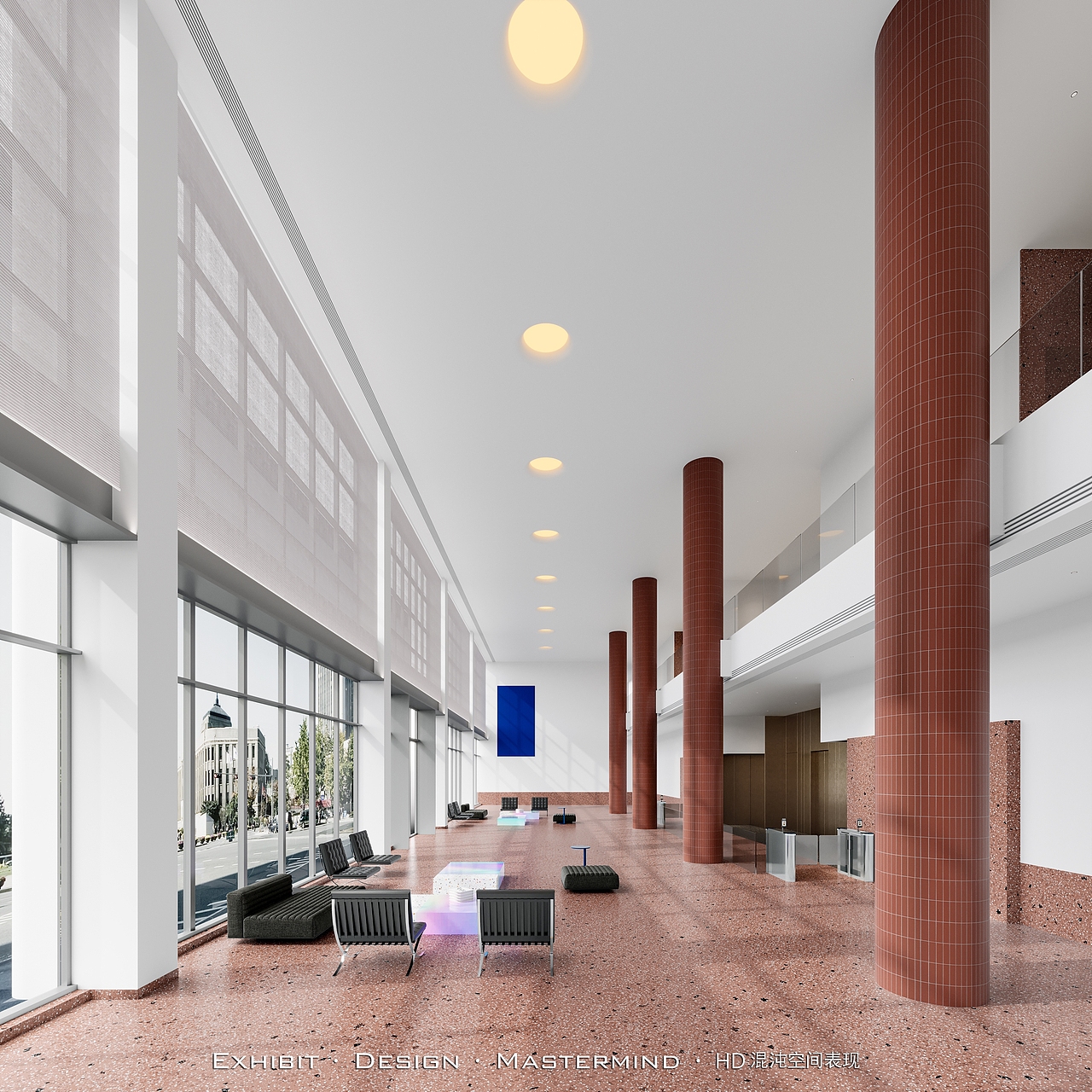 混沌空间表现 X 现代 极简风 工装大厅 效果（图ZMzQ0OTY0NTYw） - 酒店餐饮设计 - 站酷设计师混沌空间写实表现原创素材 - 站酷ZCOOL