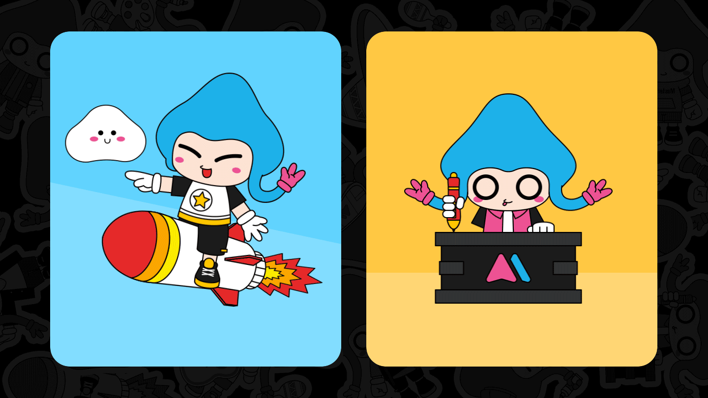 MasterGo IP 设计一起创造——水母头MG（图ZMzA0Njc2MjEy） - IP形象 - 站酷设计师H_Monet原创素材 - 站酷ZCOOL