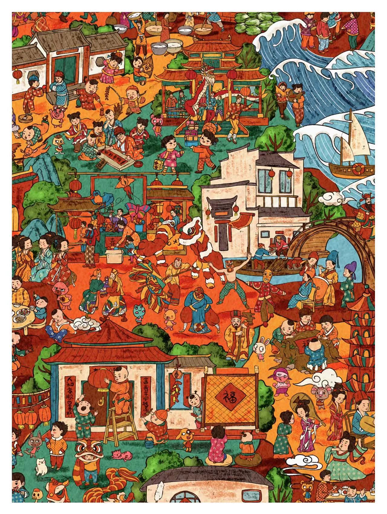 中国民俗地图插画（图ZMzMyMTE3MTIw） - 商业插画 - 站酷设计师初九在画画原创素材 - 站酷ZCOOL