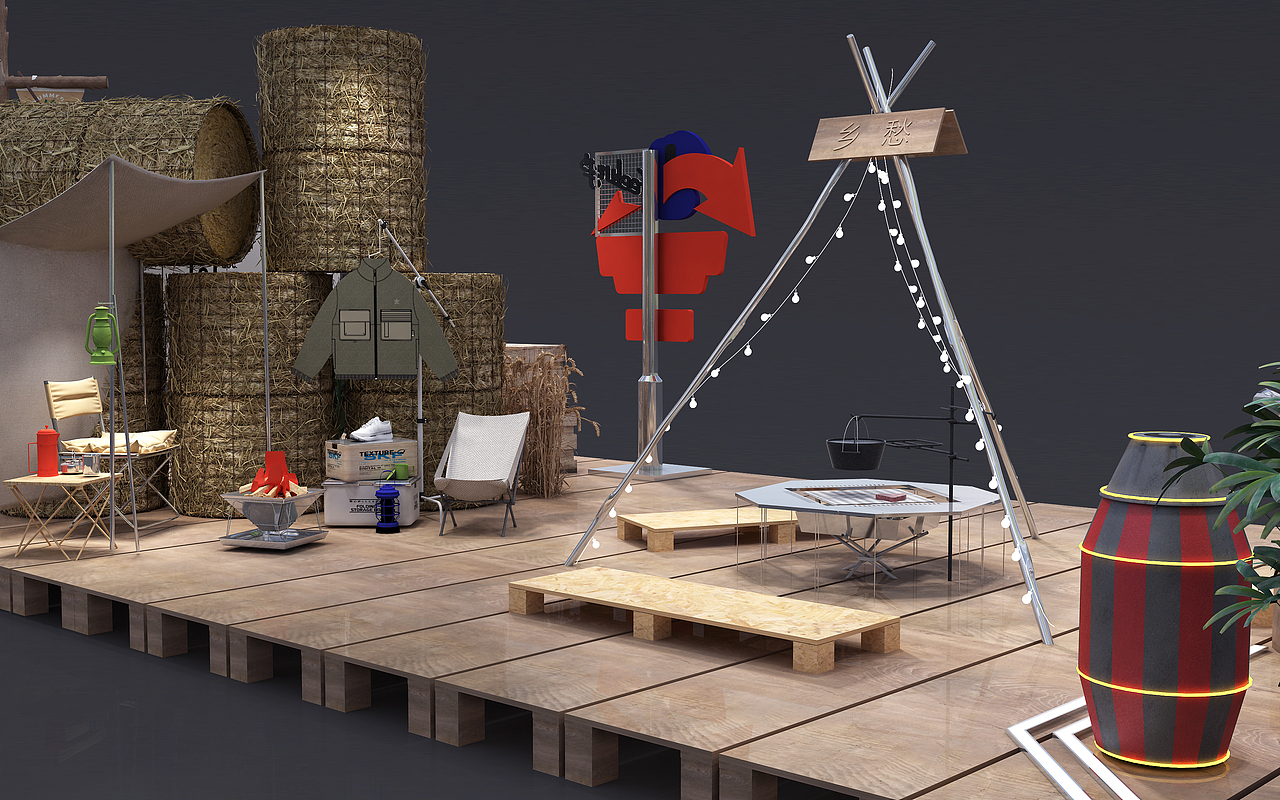 美式露营主题美陈（图ZMzQzMDA1NjM2） - 建筑/空间 - 站酷设计师苏州商业美陈设计原创素材 - 站酷ZCOOL