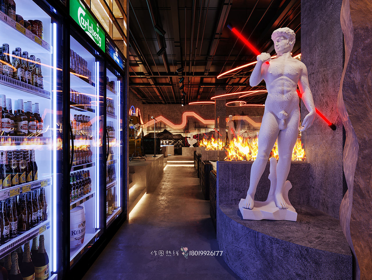 洞穴风格酒吧效果图（图ZMzQ5MjUzMDU2） - 建筑设计 - 站酷设计师玲18019926177原创素材 - 站酷ZCOOL