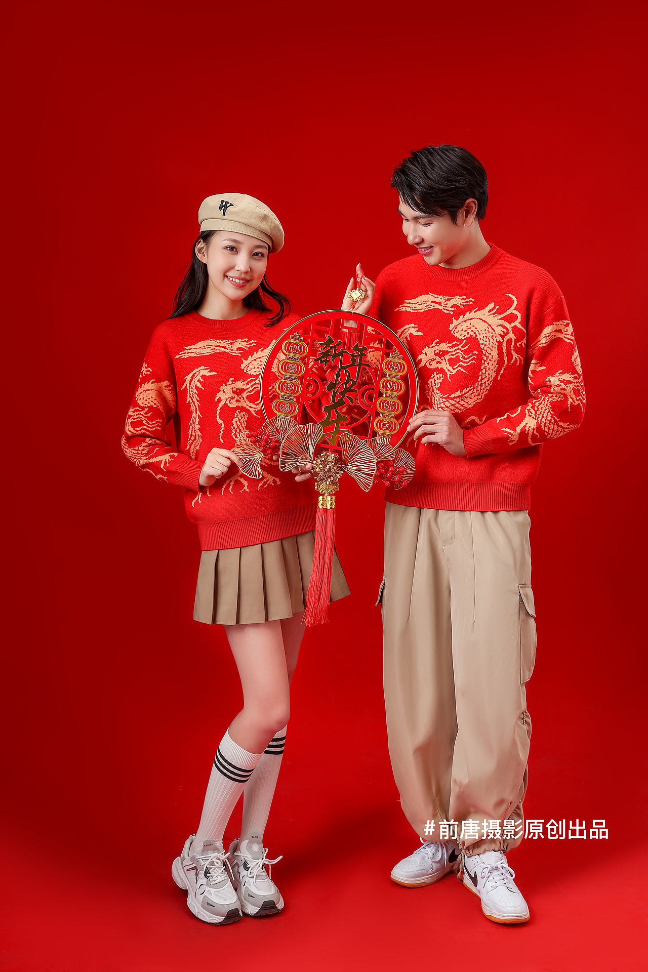 雪中飞 亲子毛衣 情侣衫 亲子装 新年喜庆 针织衫拍摄