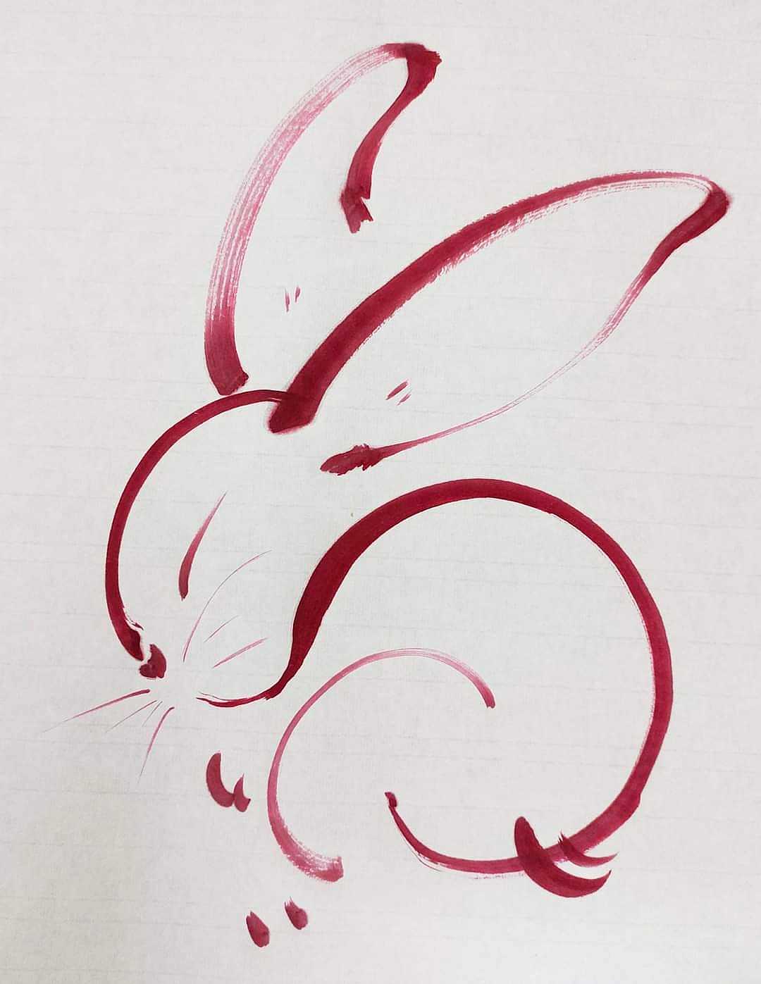 兔水墨画 11 - 20