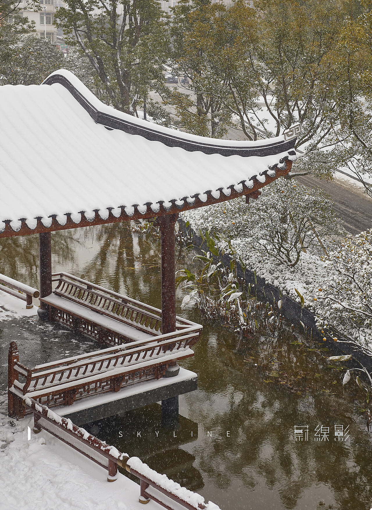 园林拍摄|建筑地产商业摄影|美成仙境的长沙星河湾雪景