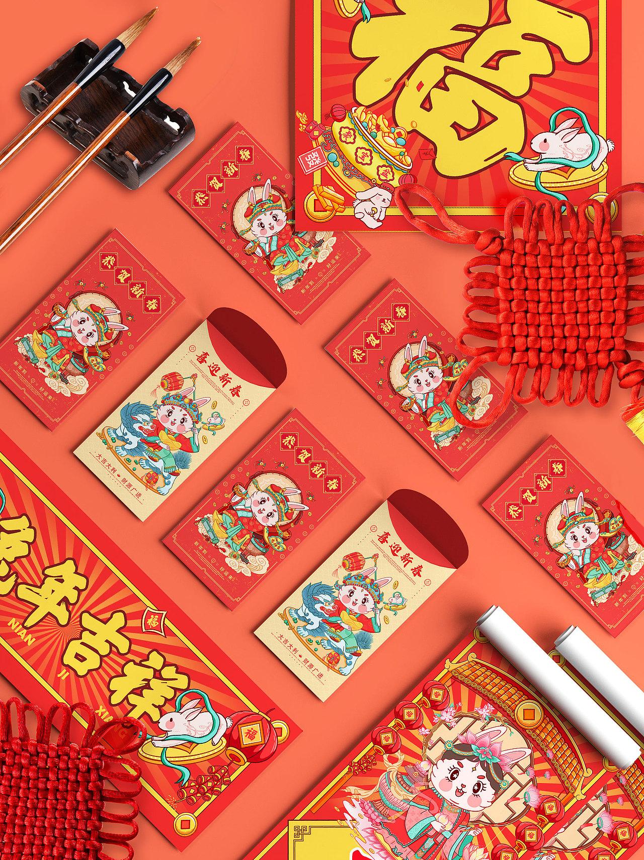 2023兔年新春系列插画（图ZMzEwMzQ3NTA4） - 商业插画 - 站酷设计师白日做梦yy原创素材 - 站酷ZCOOL