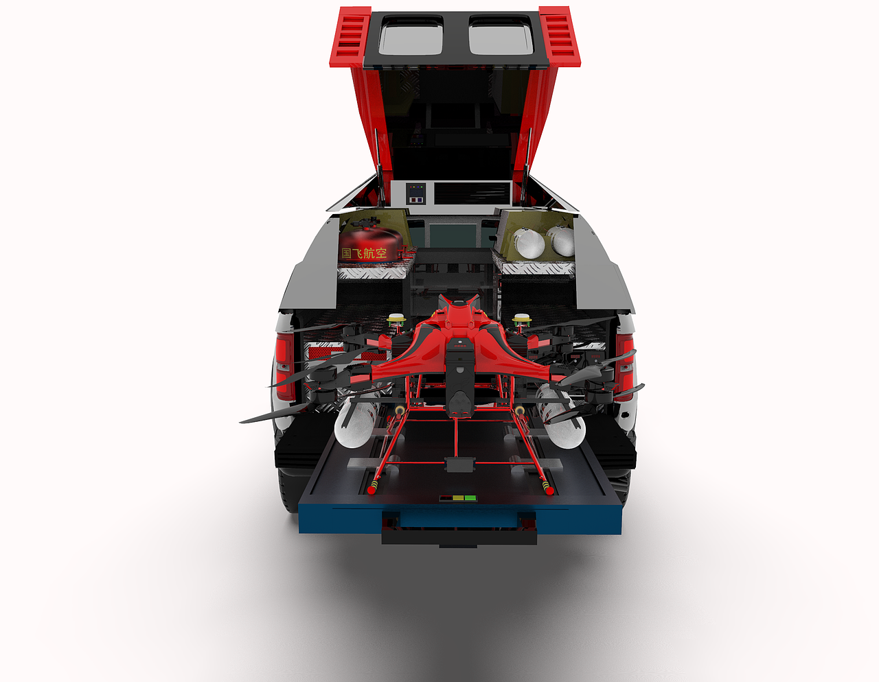 消防无人机载具设计——皮卡车