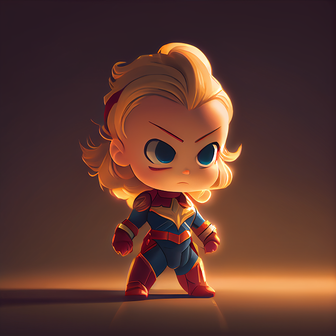 Midjourney创建的Q版超级英雄，电影人物