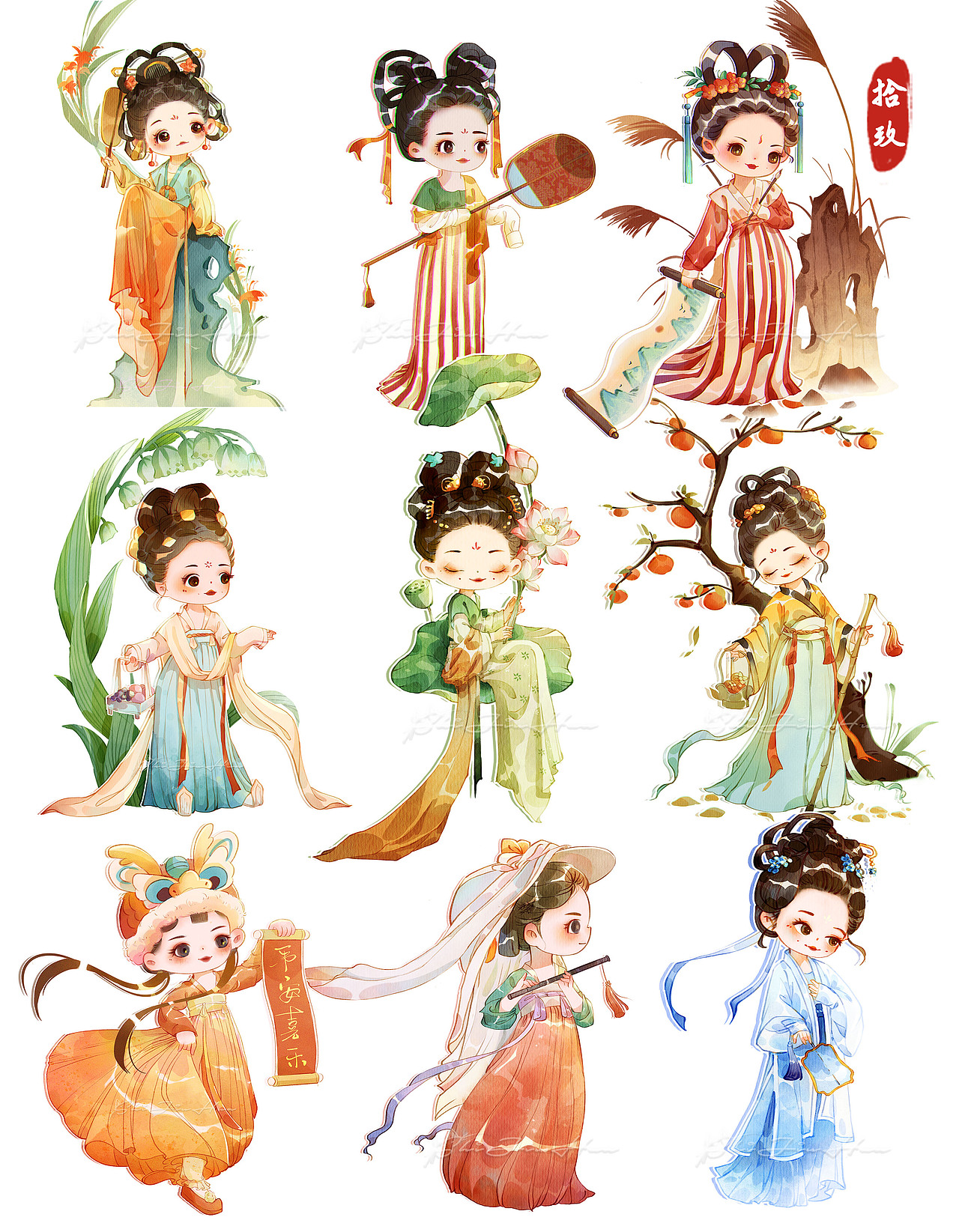 Q版古风人物|第一弹（图ZMzYwNTQxNzc2） - 商业插画 - 站酷设计师拾酒儿_ShiJ原创素材 - 站酷ZCOOL