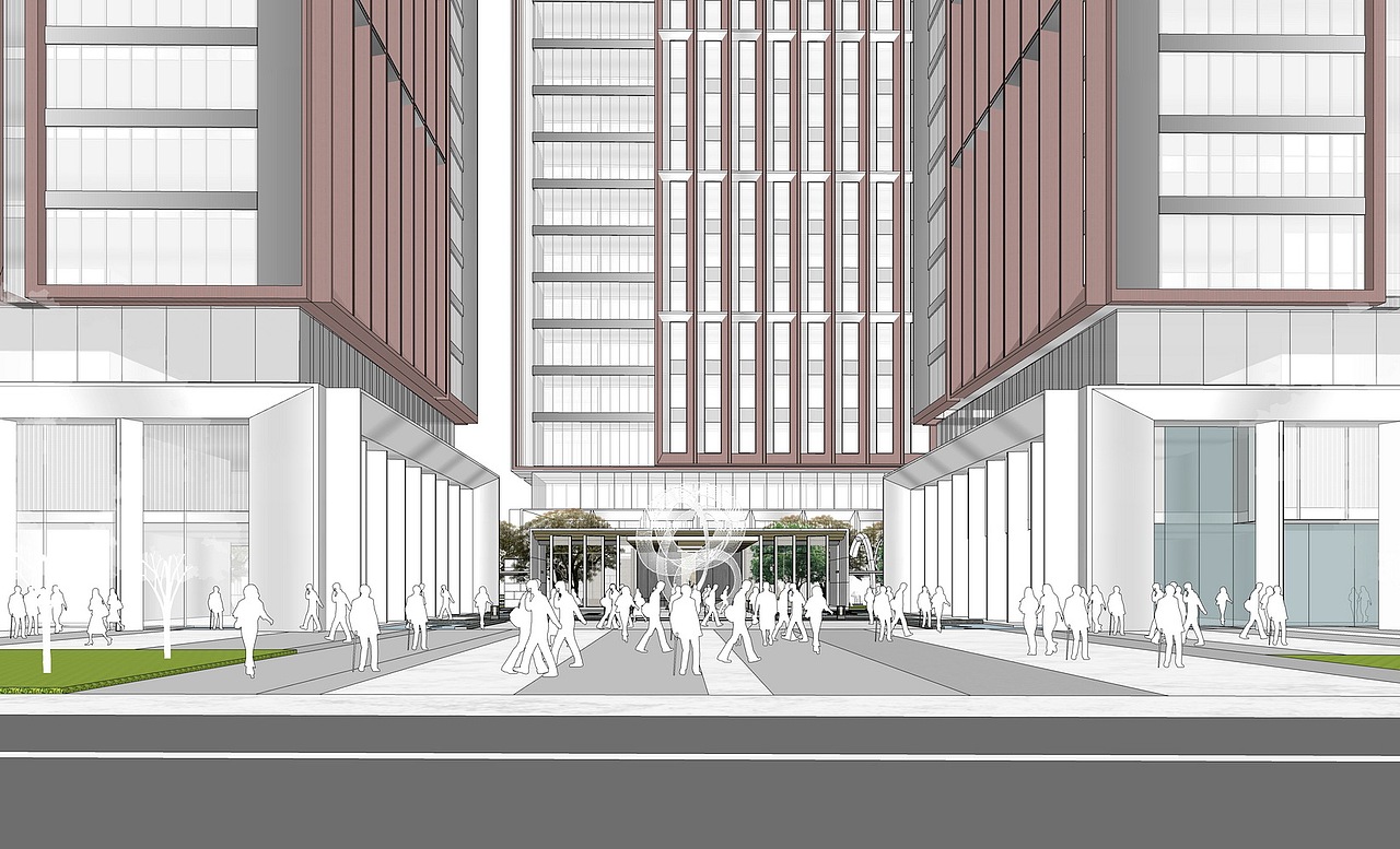 现代办公酒店商业综合体SU模型下载