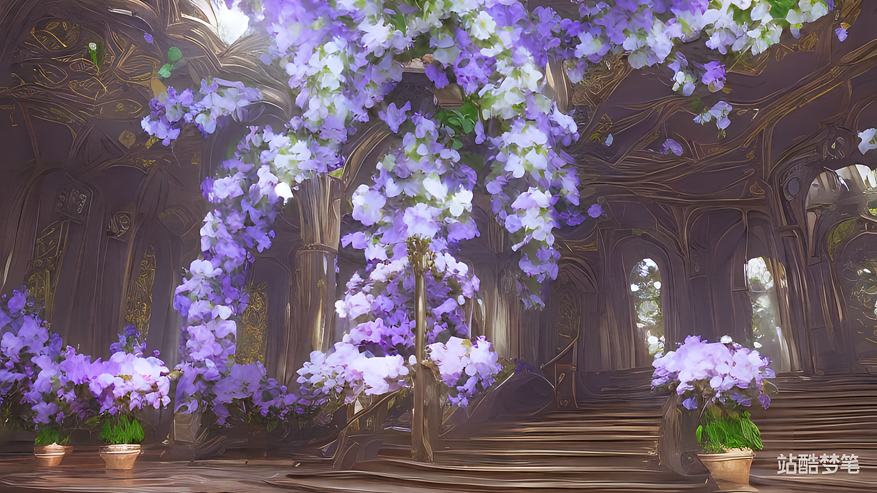 #站酷梦笔#美丽的曼陀罗花包裹着宫殿，，流行趋势，