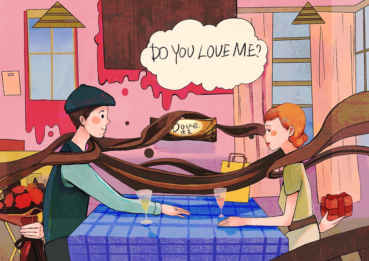 德芙巧克力包装插画